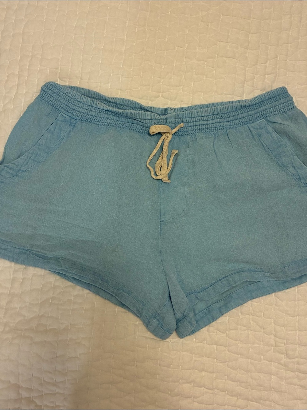Rip Curl Pale Blue Drawstring Athletic Shorts